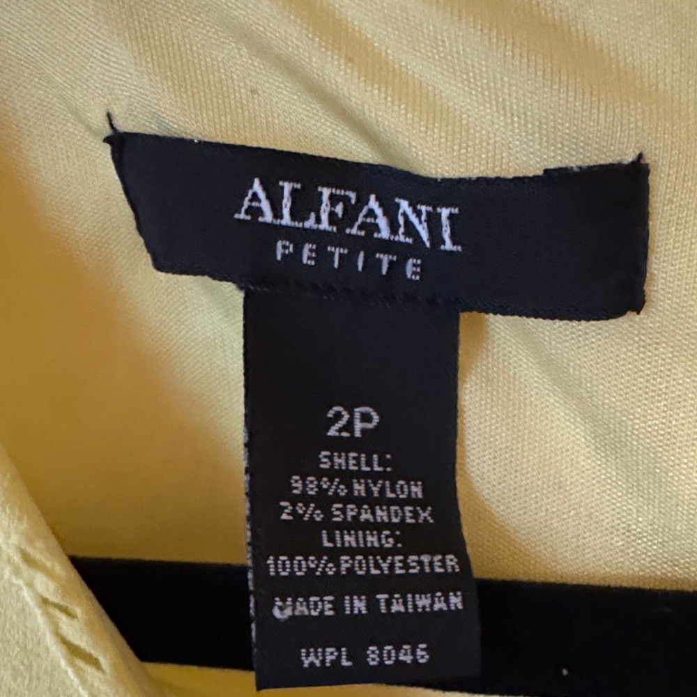 Alfani Petite Yellow Daffodil Lace Midi Dress. - Picture 5 of 6